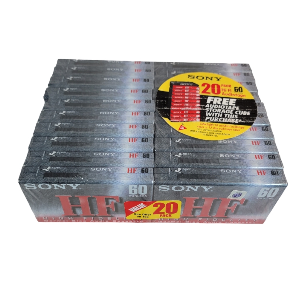Sony High Fidelity Normal Bias Audio Cassete Blank Media 60 Min NIP 20 Pack